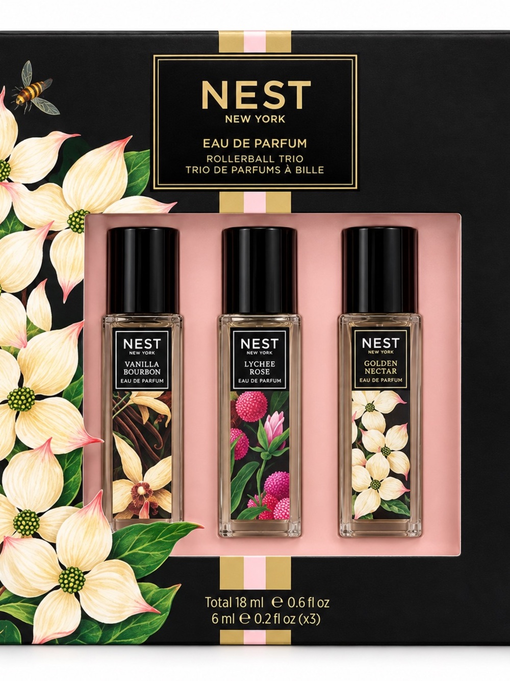 NEST Fragrances Eau de Parfum Rollerball Trio - Pink, Black, Gold